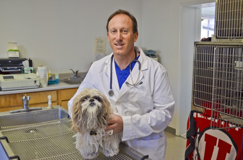 Dr. Matt with a dog patient