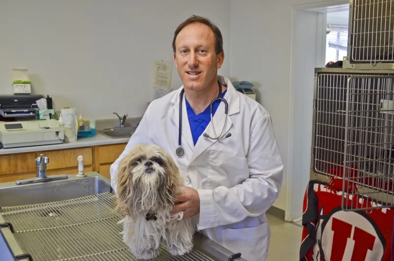 Dr. Matt with a dog patient